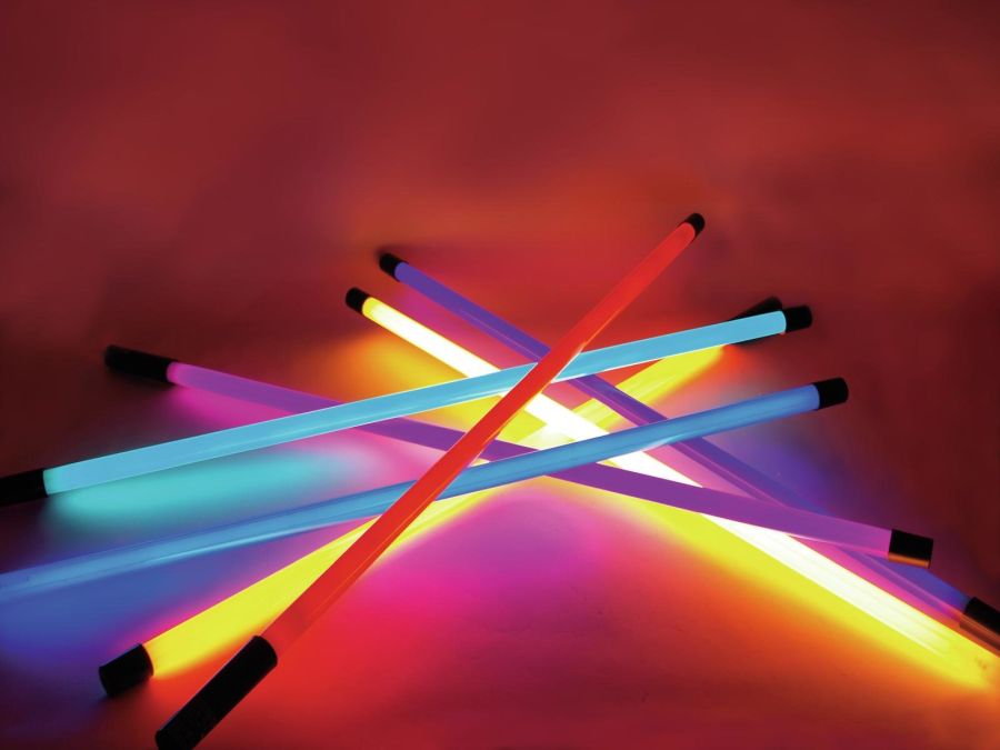 Fluorcerende neonrør - 36W, 134cm x Ø35mm GUL m. netstik