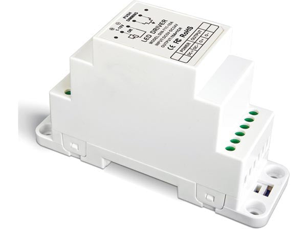 1-kanals LED lysdæmper til DIN-skinne - 12-24V / 12A