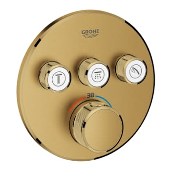 GROHE termostatbatteri Ø158mm udv dele/rund 3vent messing børste
