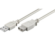 USB 2.0 forlængerkabel - A han til A hun, Grå (5m)
