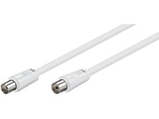Antennekabel - COAX han/hun, RG59 CSS, Hvid (5m)