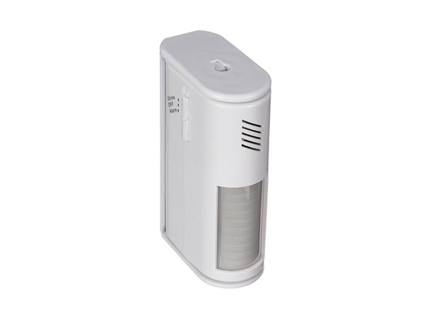 PIR bevægelsessensor - 60°, 8m, med alarm, Hvid