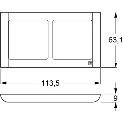 LK Fuga ramme SOFT 63 2x1m vandret - hvid