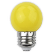 Gul LED kronepære - 1W, E27 fatning, matteret, 230V, 30lm, RA80