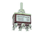 MAXI vippekontakt - 2P (ON)-OFF-(ON) 10A/250V, M3 skruer
