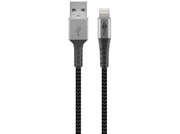 USB-A han til Lightning 2.0 (tekstil), Grå (1m)
