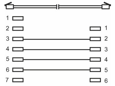 ISDN telefonledning - RJ11(6P4C) til RJ45(8P4C), Sort (6m)