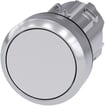 Trykknap 22mm rund Metal Skinnende Hvid Flad