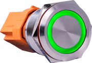 Trykkontakt - 1P ON-ON 3A/250V, GRØN LED