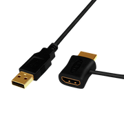 HDMI Power Inserter kabel - USB til HDMI, Sort (0,5m)