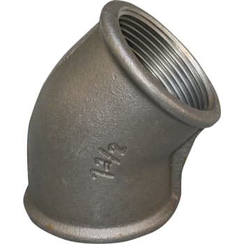 1" Sort vinkel 45° muffe/muffe