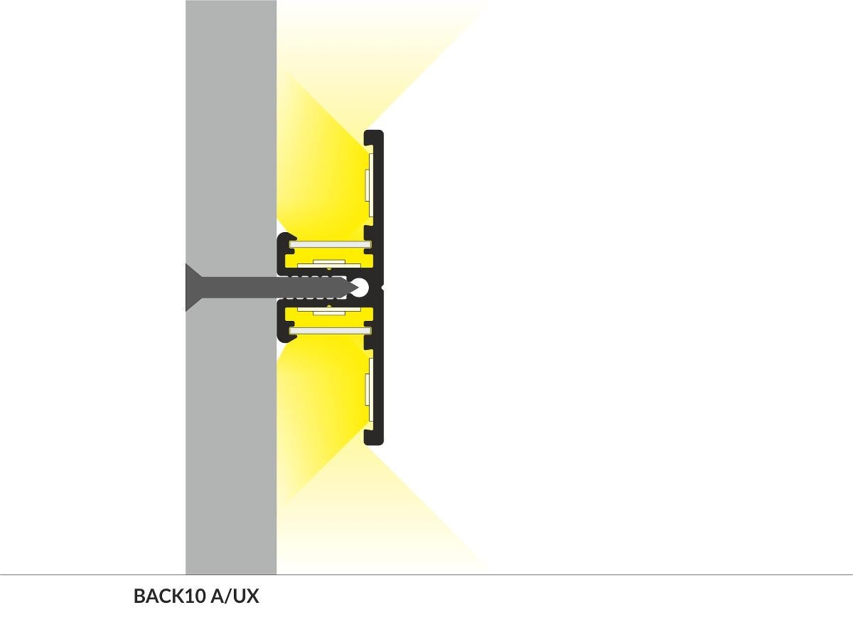 DIOFLEX Alu profil BACK10 A/UX 2m 40x13,5mm