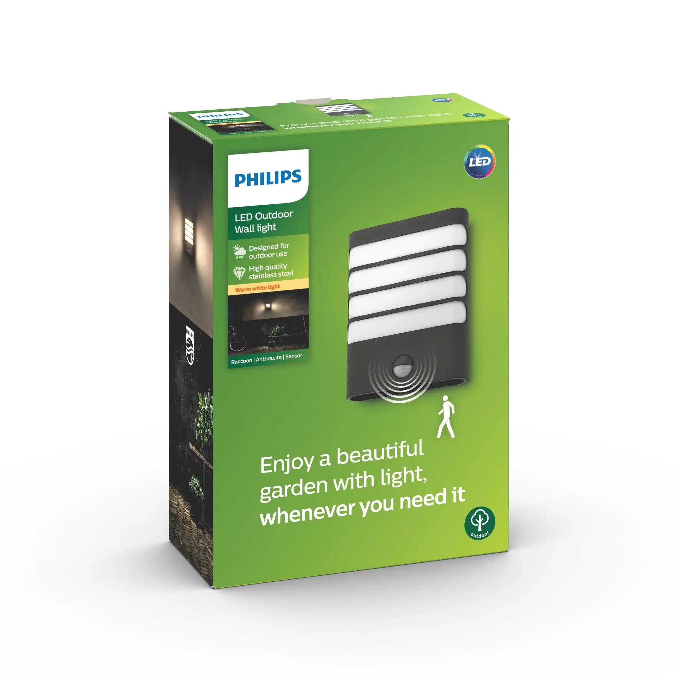Raccoon wall lantern LED antracit 1x4W IR (sensor)