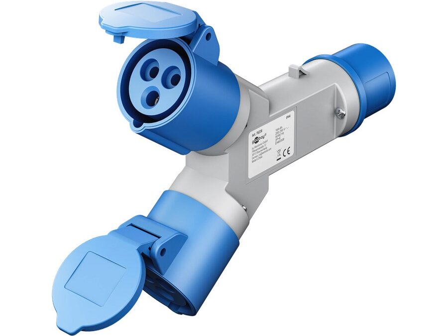 CEE adapterkabel - 3P han til 2 x 3P hun