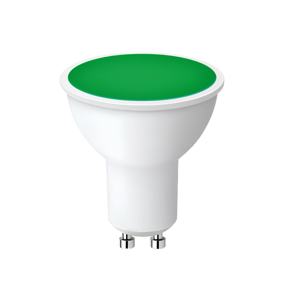 LEDlife 5W Grøn LED spot - 230V, GU10 - Energibesparende grøn LED spot med 5W og GU10 fatning, ideel til 230V installationer.