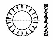 Tandskive - M5, udvendig takket, D=9mm (50 stk.)