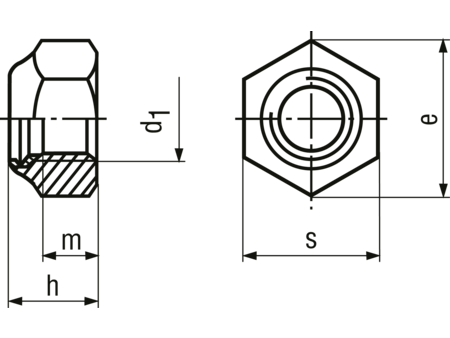 Møtrik, selvlåsende - M6 x 6mm, HEX-10mm (25 stk.)