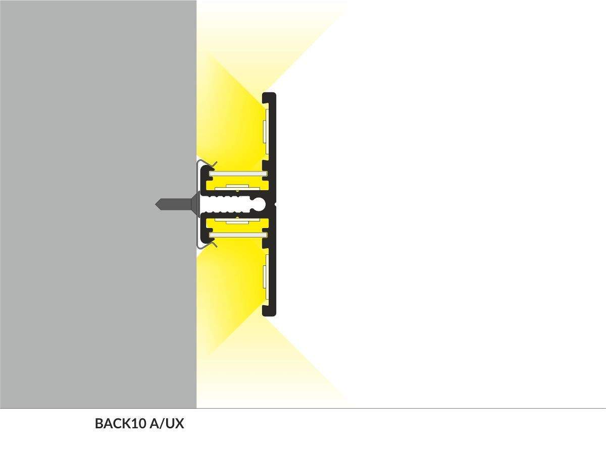 DIOFLEX Alu profil BACK10 A/UX 2m 40x13,5mm