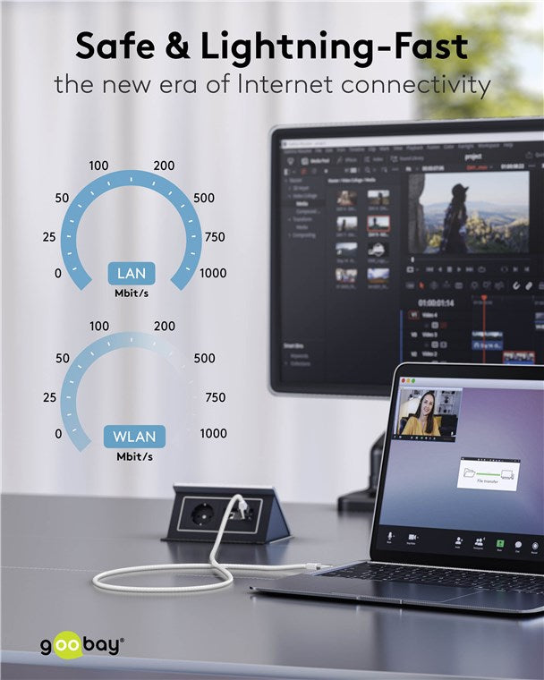 USB-C™ 3.1 til RJ45 netværkskabel, Hvid (3m)