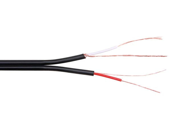 Phonokabel - 2x0,14mm² OFC, skærmet twin, Sort (metervare)