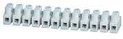 Klemrække m. bladfjeder - 12 x 2,5-4mm², 450V/24A, Hvid