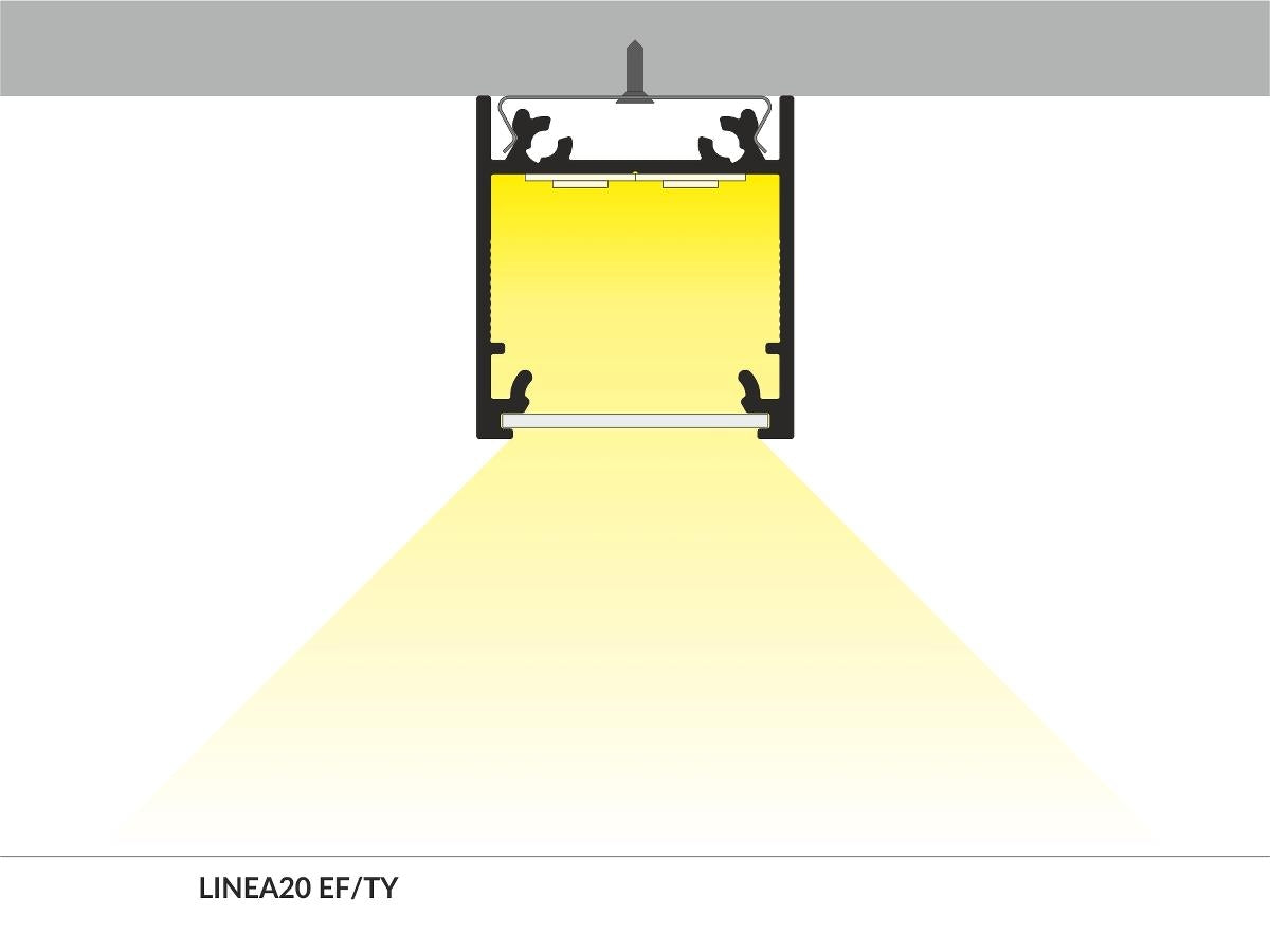 DIOFLEX Alu profil LINEA20 F/TY 2m 23x25,1mm
