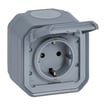 PLEXO55 schuko stikkontakt 16A 2 modul grå