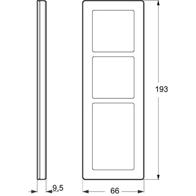 LK Fuga ramme PURE 66 glas 3½m - hvid