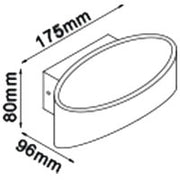 5W LED væglampe 3000K 550Lm - Hvid