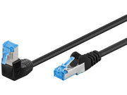 U/UTP netværkskabel - CAT6a PIMF, 90° vinklet, Sort (3m)