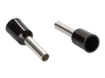 Isoleret ledningsende-tylle - 1,5mm² 8mm Sort (25 stk.)