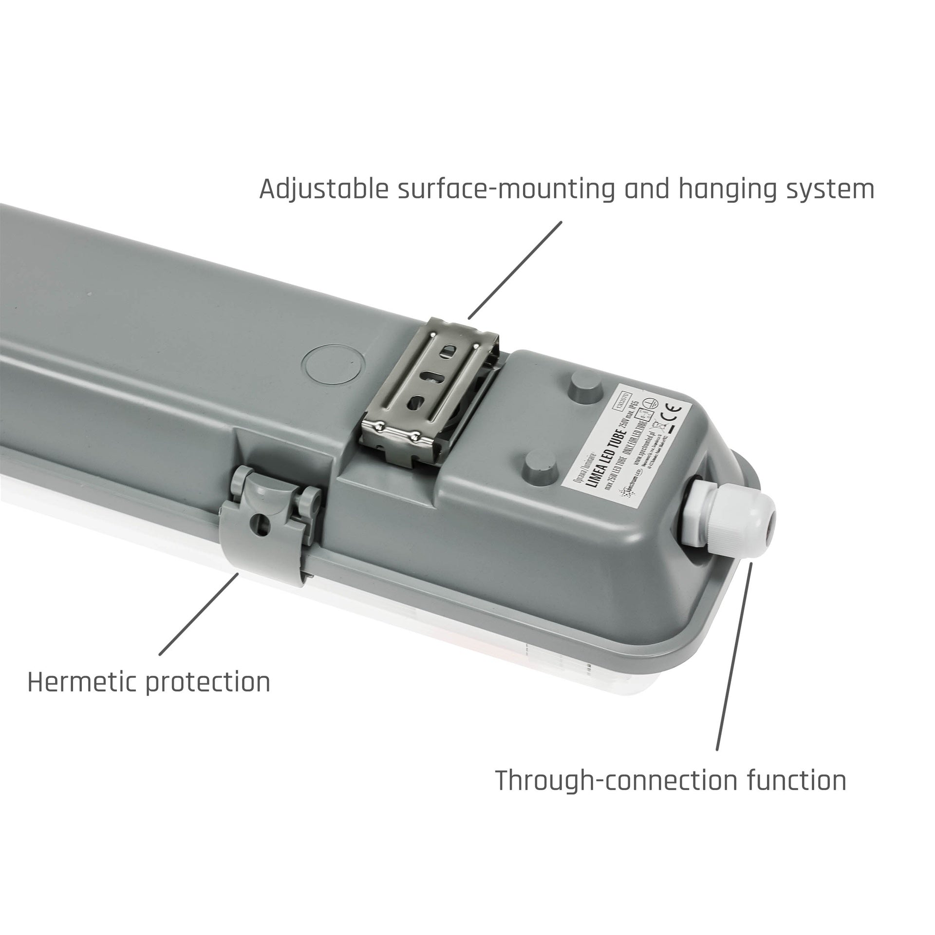 Limea LED armatur for LED rør 2x60cm IP65