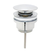 Bundventil 1 1/4"med push-up og med overløb, krom