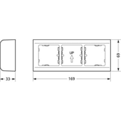 LK Fuga softline underlag 3 modul vandret  hvid