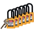 Hængelås safety padlock nylon  38MM gul 6 STK KD
