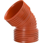 Uponor Double/Rib2 250 mm 45 gr. PP-bøjning, uden gummiringe