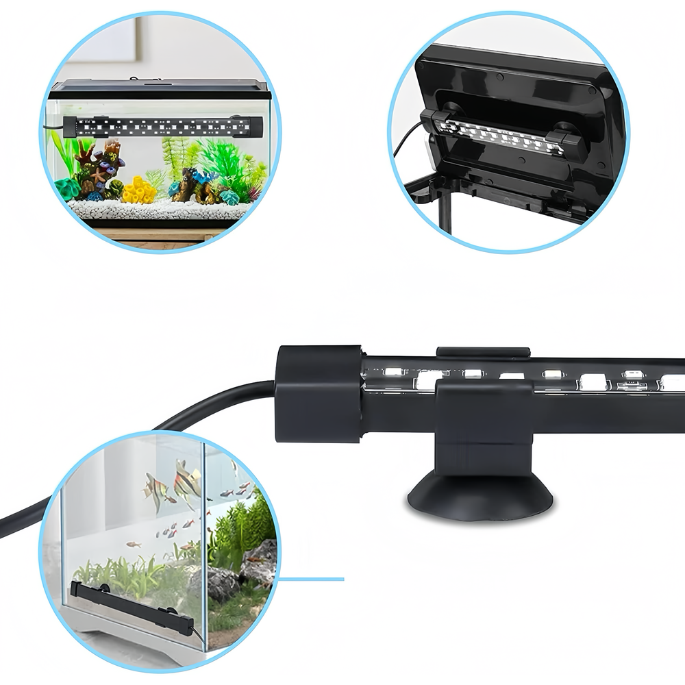 30 cm LED RGB+NW Akvarie Armatur med 10W Effekt og IP68 Vandtæthed