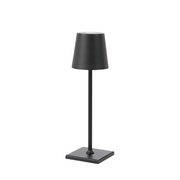 Opladelig LED mini bordlampe - Sort, touch dæmpbar, IP54, 2W, 200lm, RA80, IP54