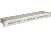 19" Patch panel - 1U, 24 x RJ45 CAT6 skærmet, Grå