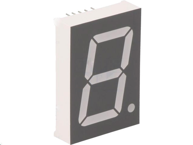 7-segment LED display - 30,6mm, Katode, Rød (60mcd)