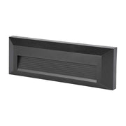 Trappelys med LED, 3000K, Sort hus, Rektangel, Effekt 3W, 110lm, RA80, IP65