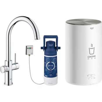 Grohe Red Duo køkkenarmatur m/ C-tud & 3 liters kedel, krom