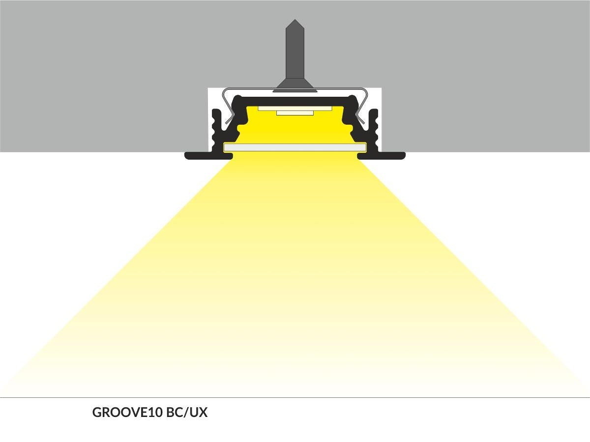 DIOFLEX Alu profil GROOVE10 BC/UX indbyg 2m 24x7mm