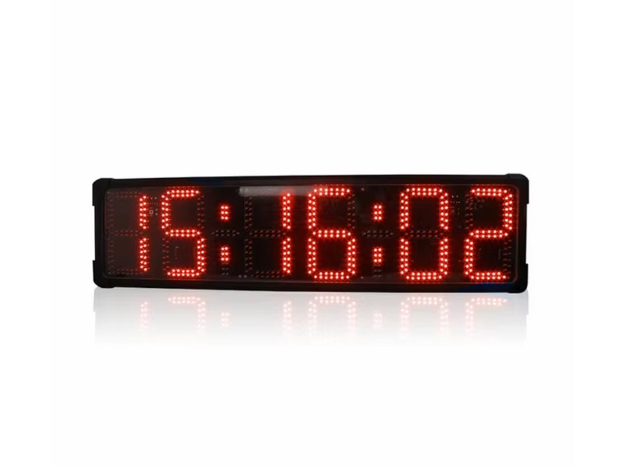 Storformat LED Sport-tidtagningsur, Udendørs, 8" Rød
