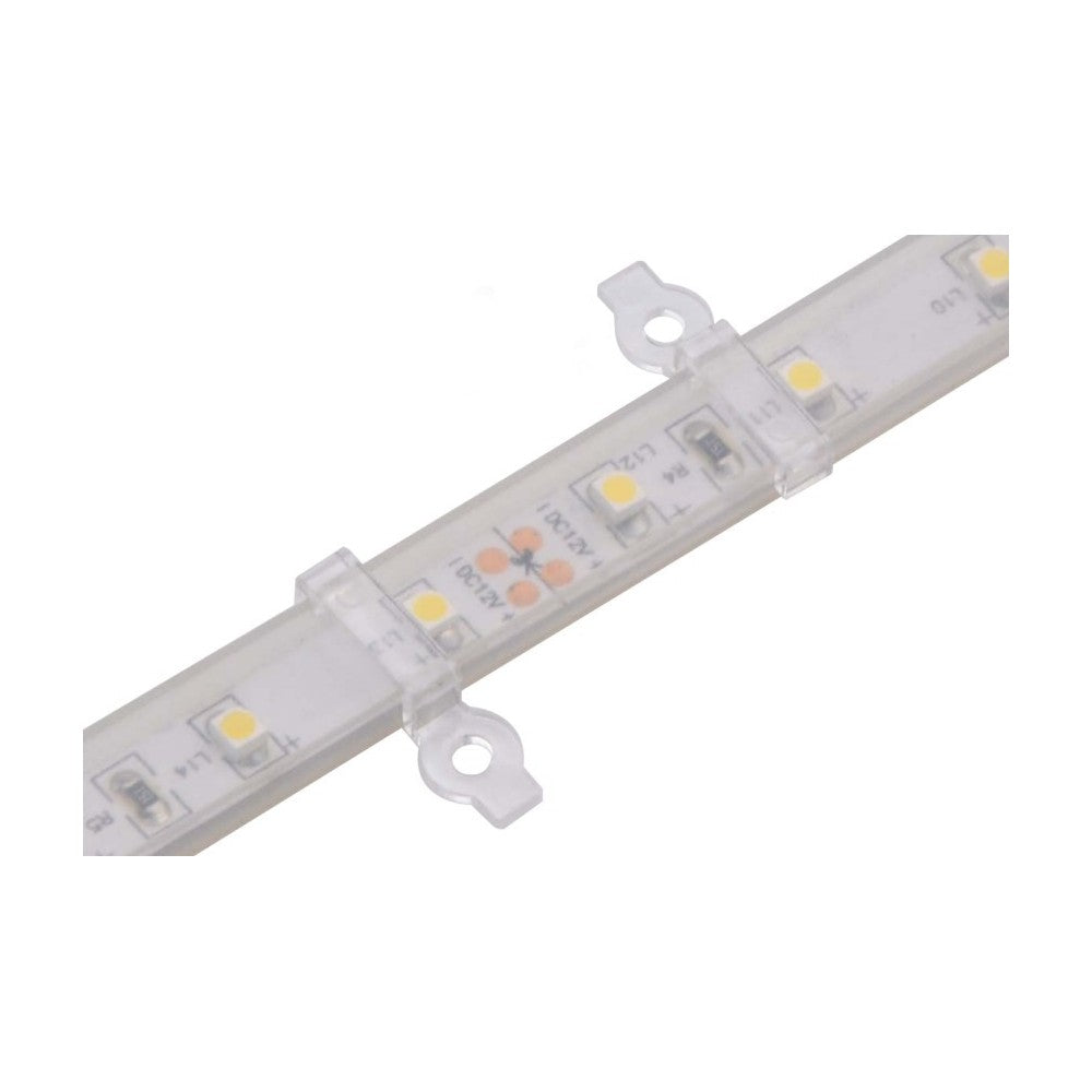 20 stk. klare monteringsklips til LED strip - 10mm, tilpasset til IP65 strips