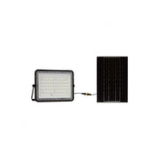 V-Tac 120W Solcelle projektør LED - Sort, inkl. solcelle, fjernbetjening, batteri, IP65
