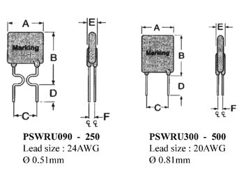 PTC genskabende sikring - 3.0-6.0A / 30VDC