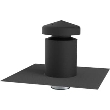 Ventilationshætte Ø125 sort m integreret tagpap isoleret 50 mm