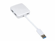 Raspberry Pi USB 3.0 hub - 4xUSB-A, 1xUSB-C, Hvid