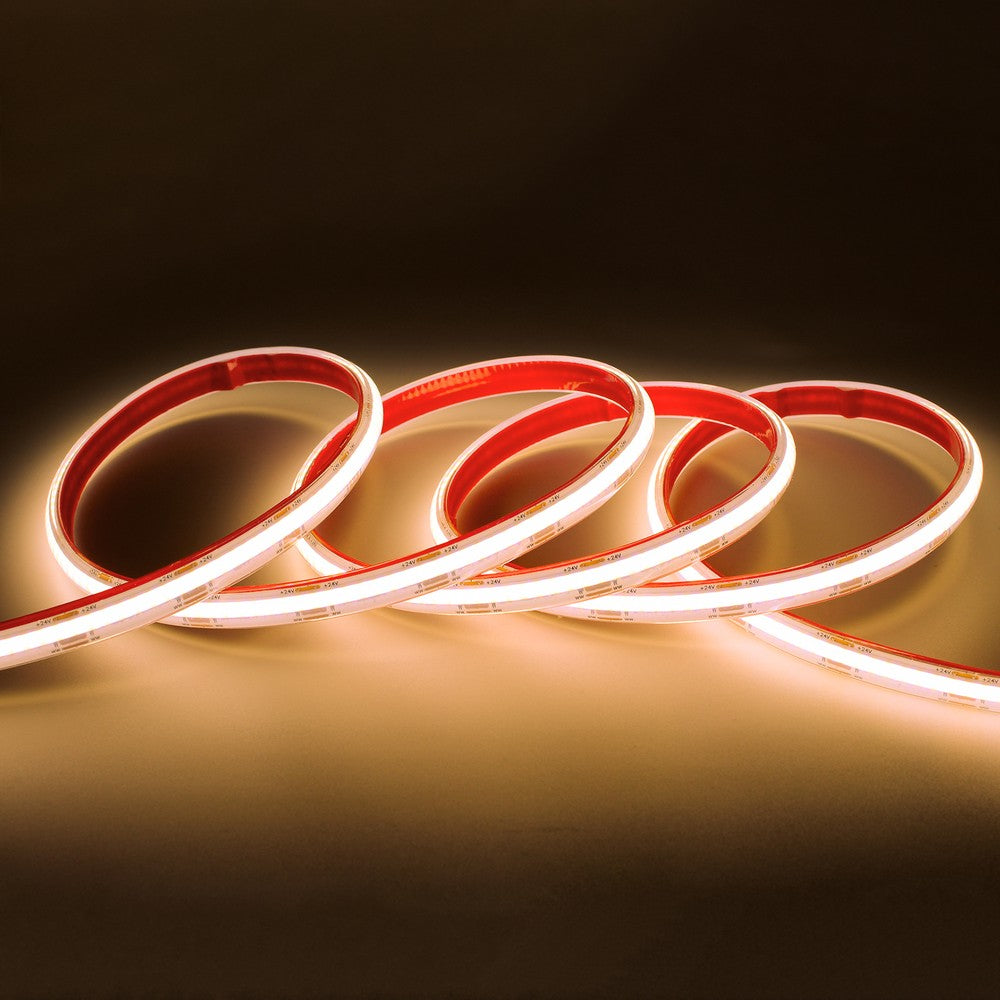 10m COB CCT LED strip RA90 - 20W/m, 24V, IP20, 576 LED pr. meter - Høj kvalitet, 1700lm/m, perfekt til lysstyring